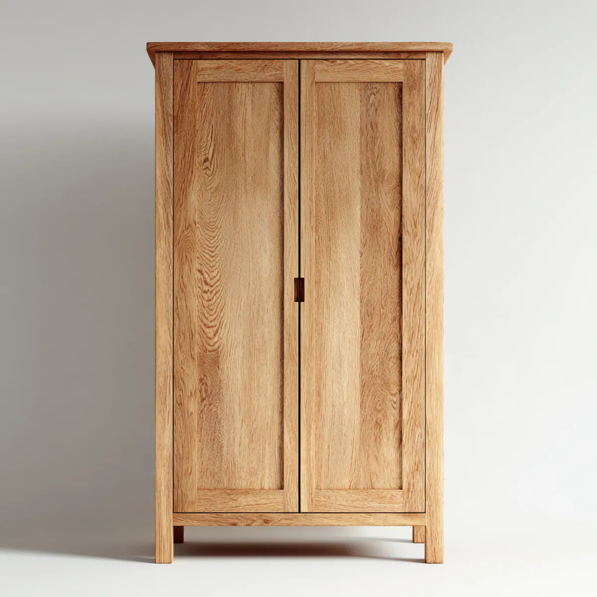 Armoire de chambre 2 portes en chêne massif naturel 100 x 55 x 190 cm rectangulaire