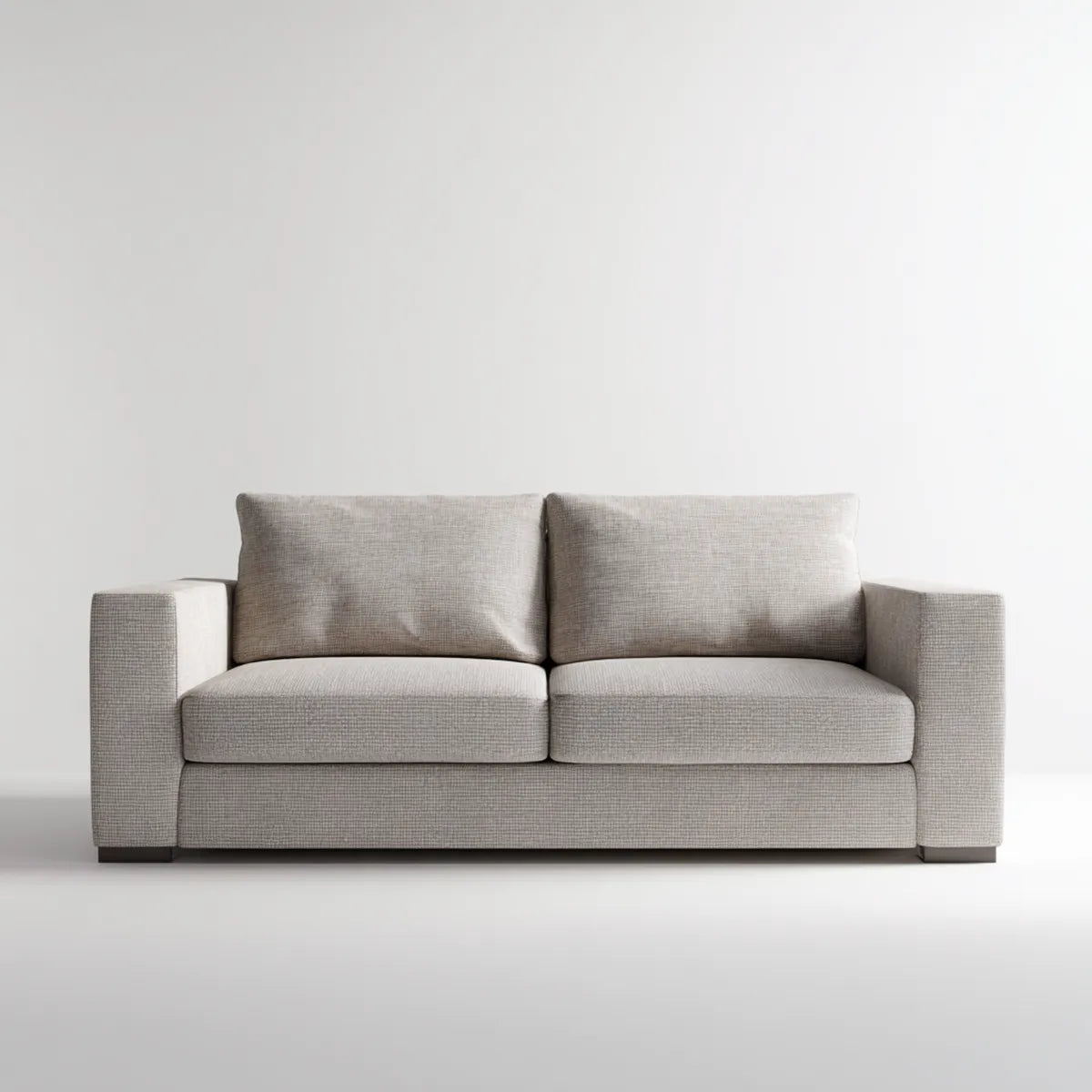 Canapé 2 places beige 180 x 90 x 85 cm polyester forme droite
