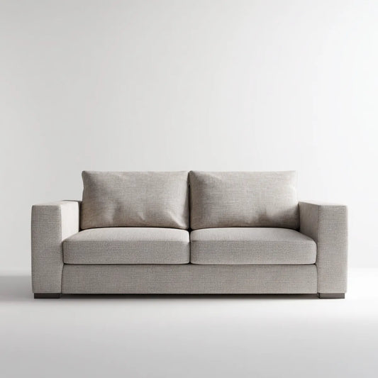 Canapé 2 places beige 180 x 90 x 85 cm polyester forme droite