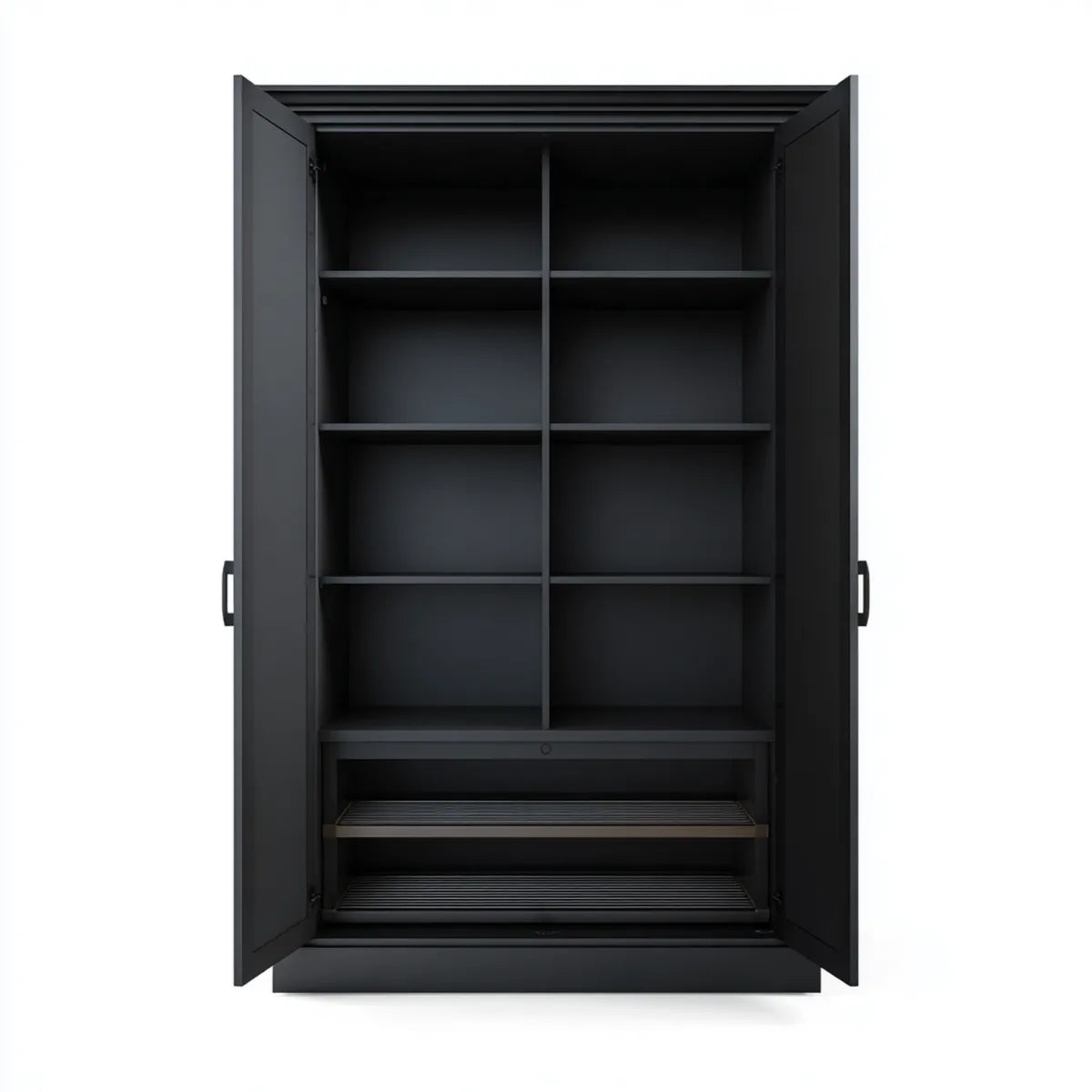 Armoire de rangement à 2 portes noire en acier 100 x 40 x 200 cm