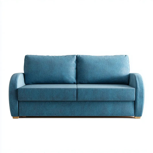 Canapé 2 places bleu en polyester rectangulaire 160 x 85 x 88 cm